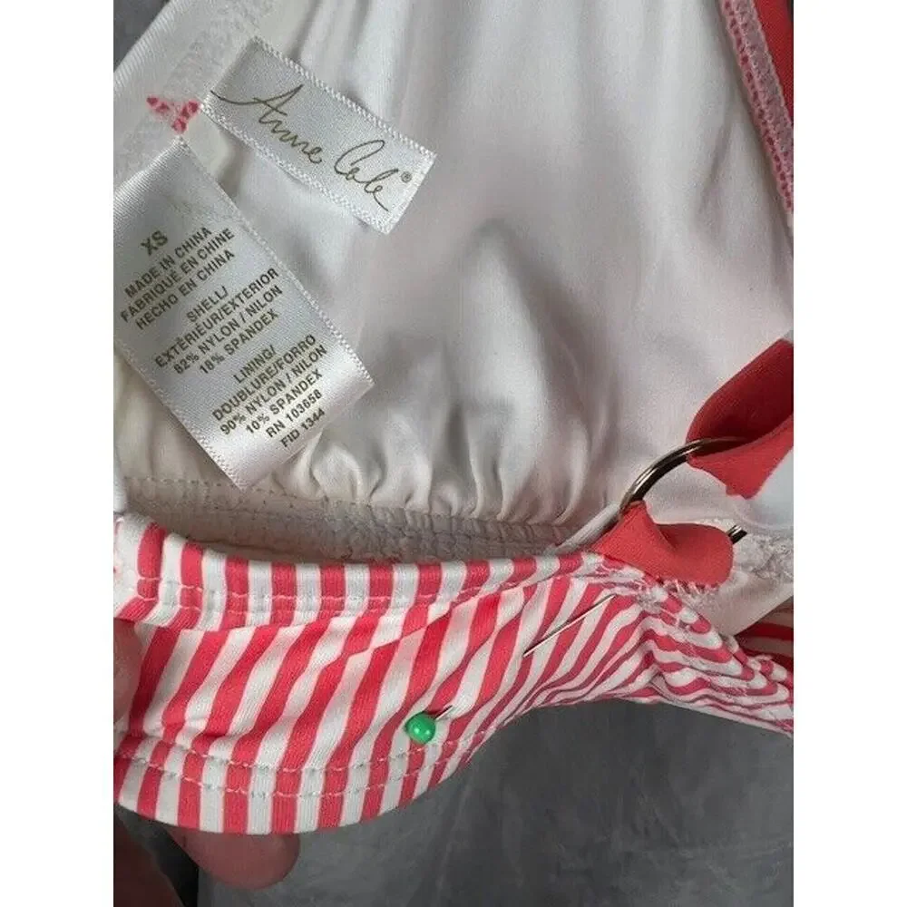 NWT Anne Cole Women's Coastal Palm Printed Banded Cross-Back Bikini Top XS - Picture 5 of 6